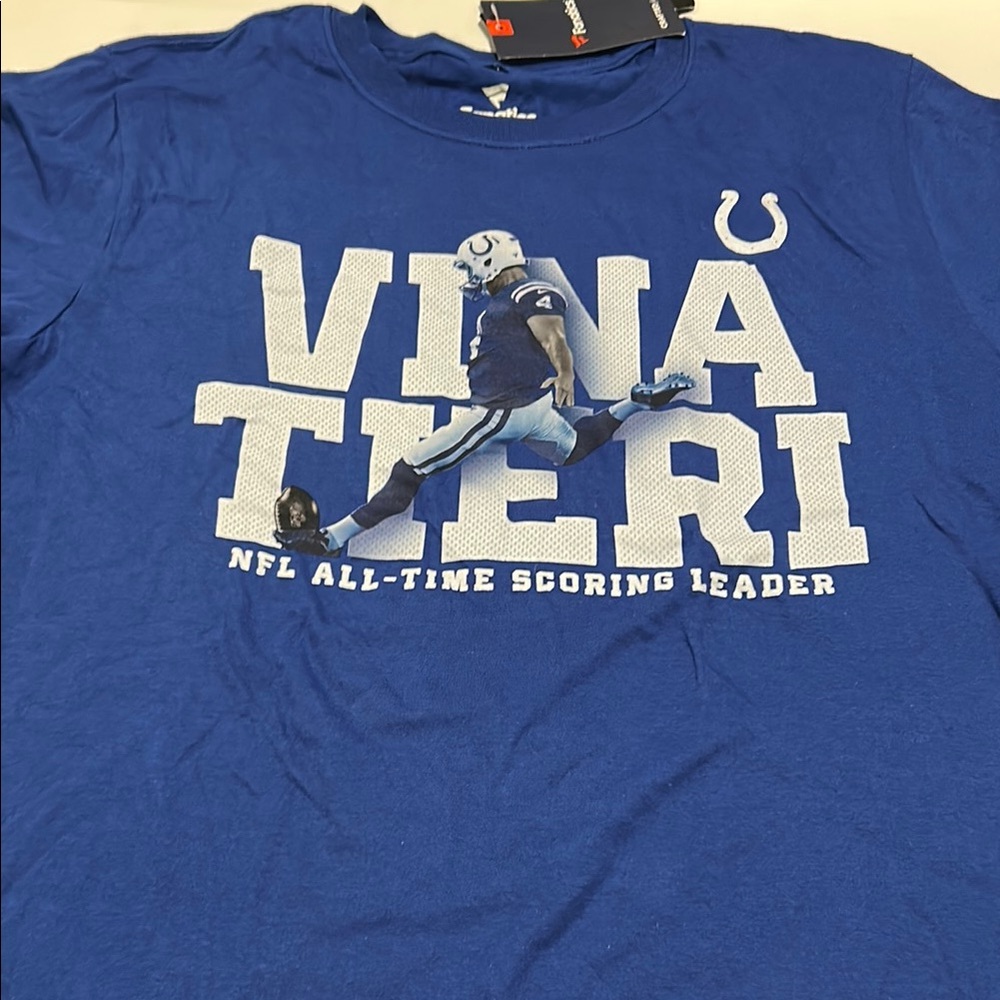 Adam Vinatieri Fanatics NFL All-Time Scoring Leader Blue T-Shirt